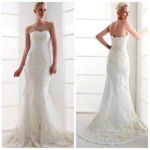 Strapless sweetheart mermaid beaded wedding dress